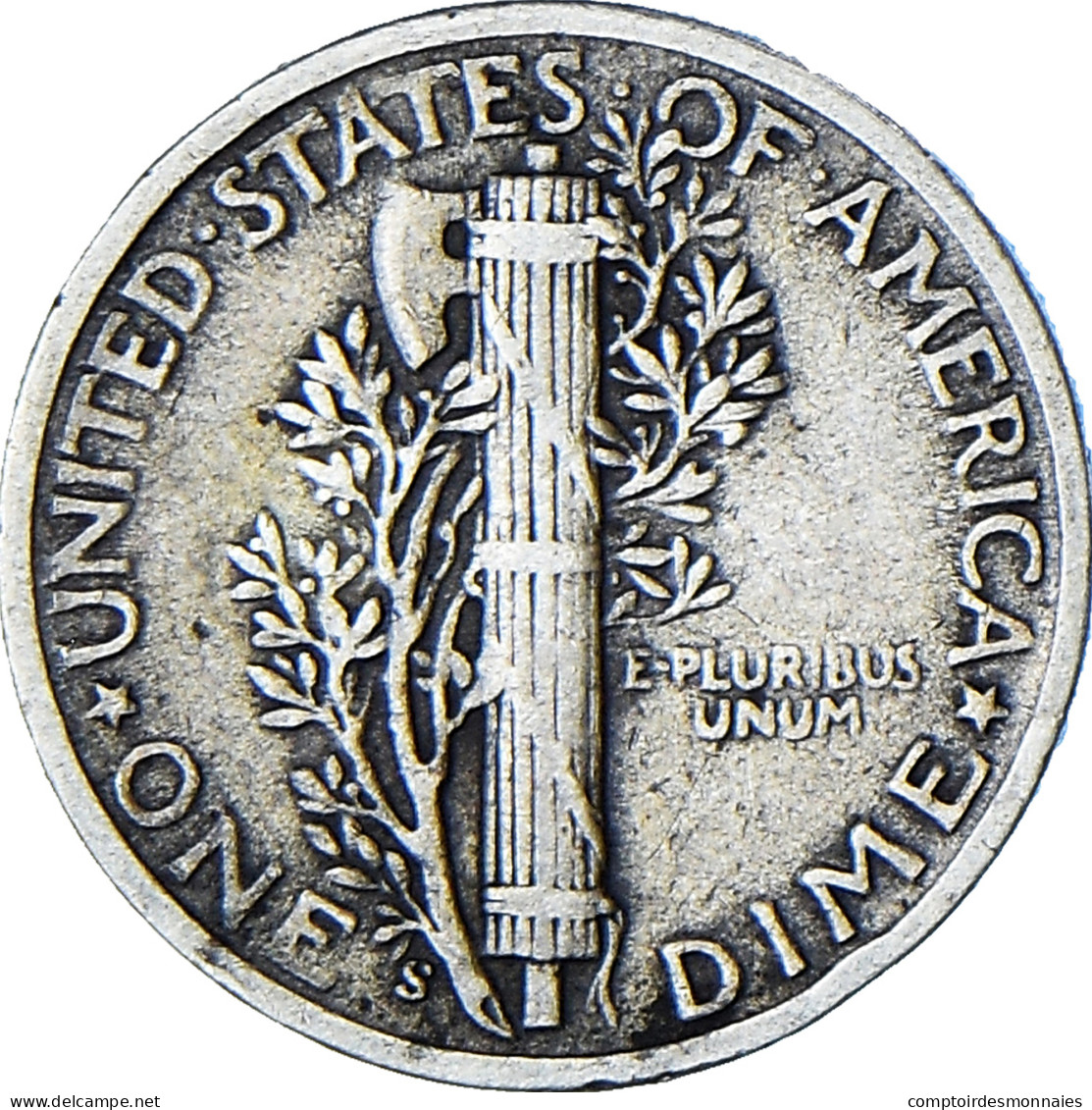 États-Unis, Mercury Dime, Dime, 1944, San Francisco, TB+, Argent, KM:140 - 1916-1945: Mercury (kwik)