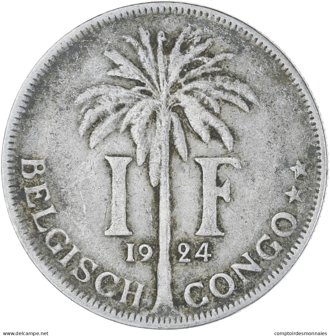 Monnaie, Congo Belge, Franc, 1924, TTB, Cupro-nickel, KM:21 - 1910-1934: Albert I.