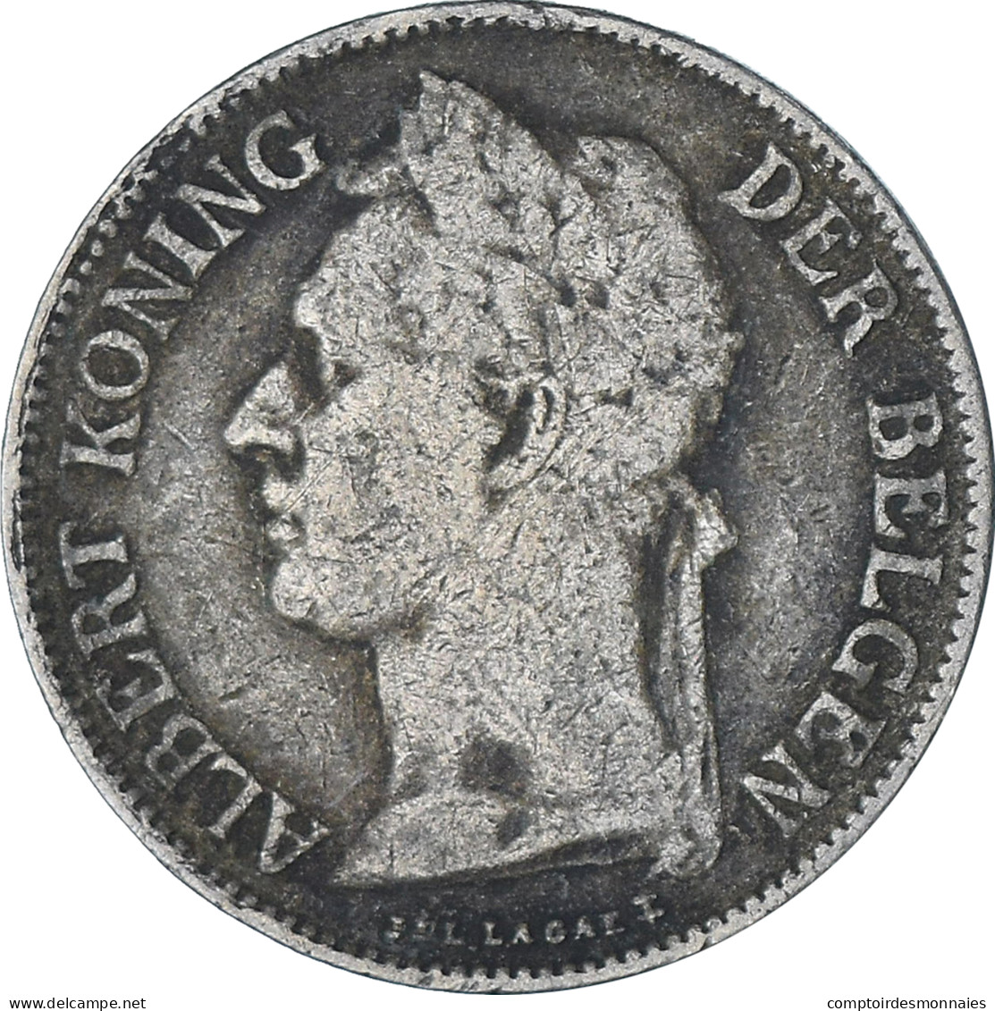 Monnaie, Congo Belge, 50 Centimes, 1921, TB+, Cupro-nickel, KM:23 - 1910-1934: Albert I.