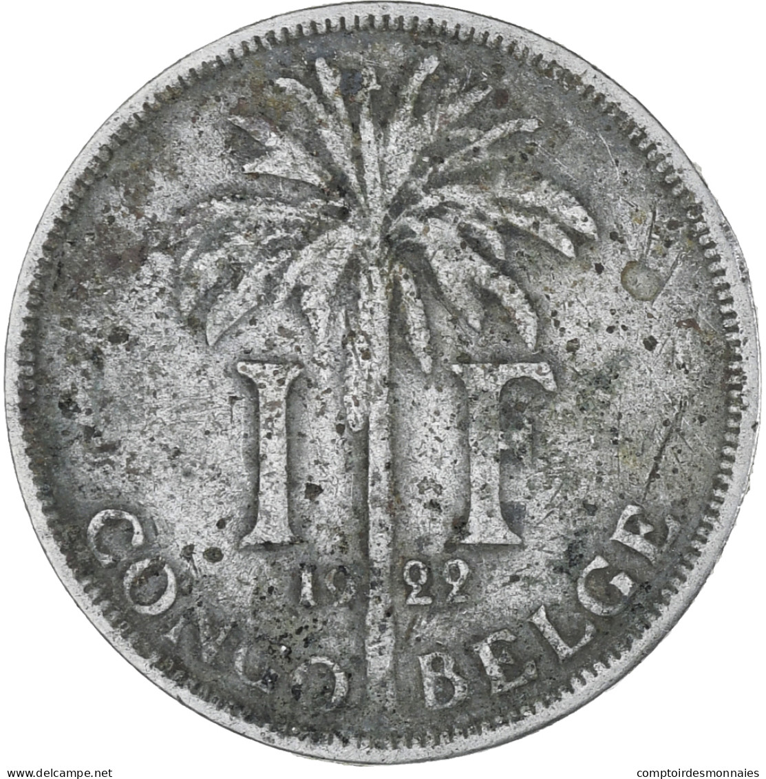 Monnaie, Congo Belge, Franc, 1922, TB, Cupro-nickel, KM:20 - 1910-1934: Albert I.