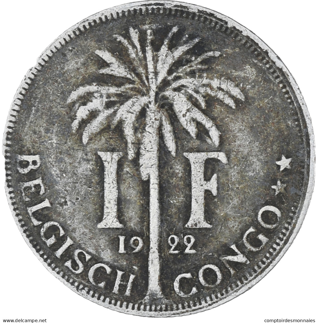 Monnaie, Congo Belge, Franc, 1922, TTB, Cupro-nickel, KM:21 - 1910-1934: Albert I