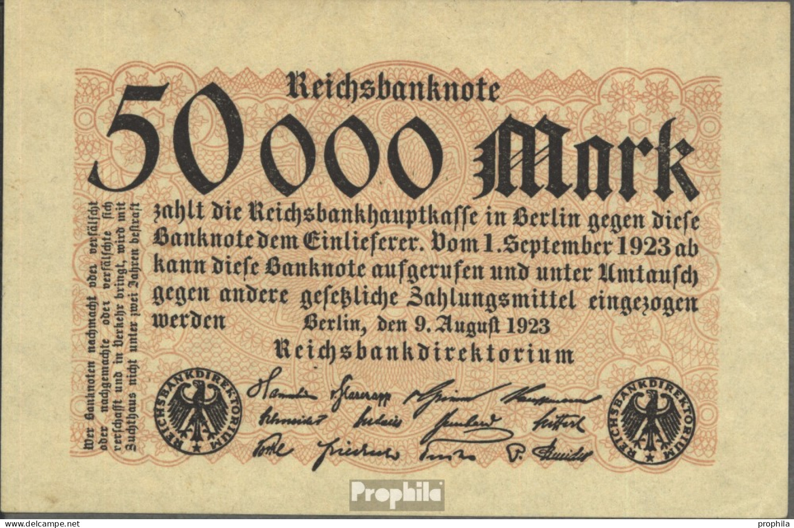 Deutsches Reich Rosenbg: 98 Gebraucht (III) 1923 50.000 Mark - 50.000 Mark