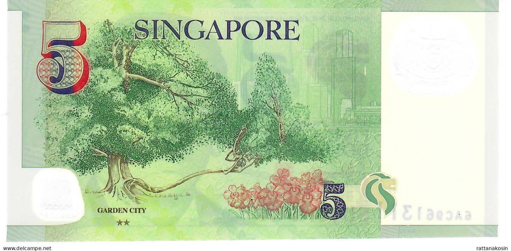 SINGAPORE P47g 5 DOLLARS ND ( 2022 ? )  #6AC  2 STARS ON BACK Signature 3  UNC. - Singapore