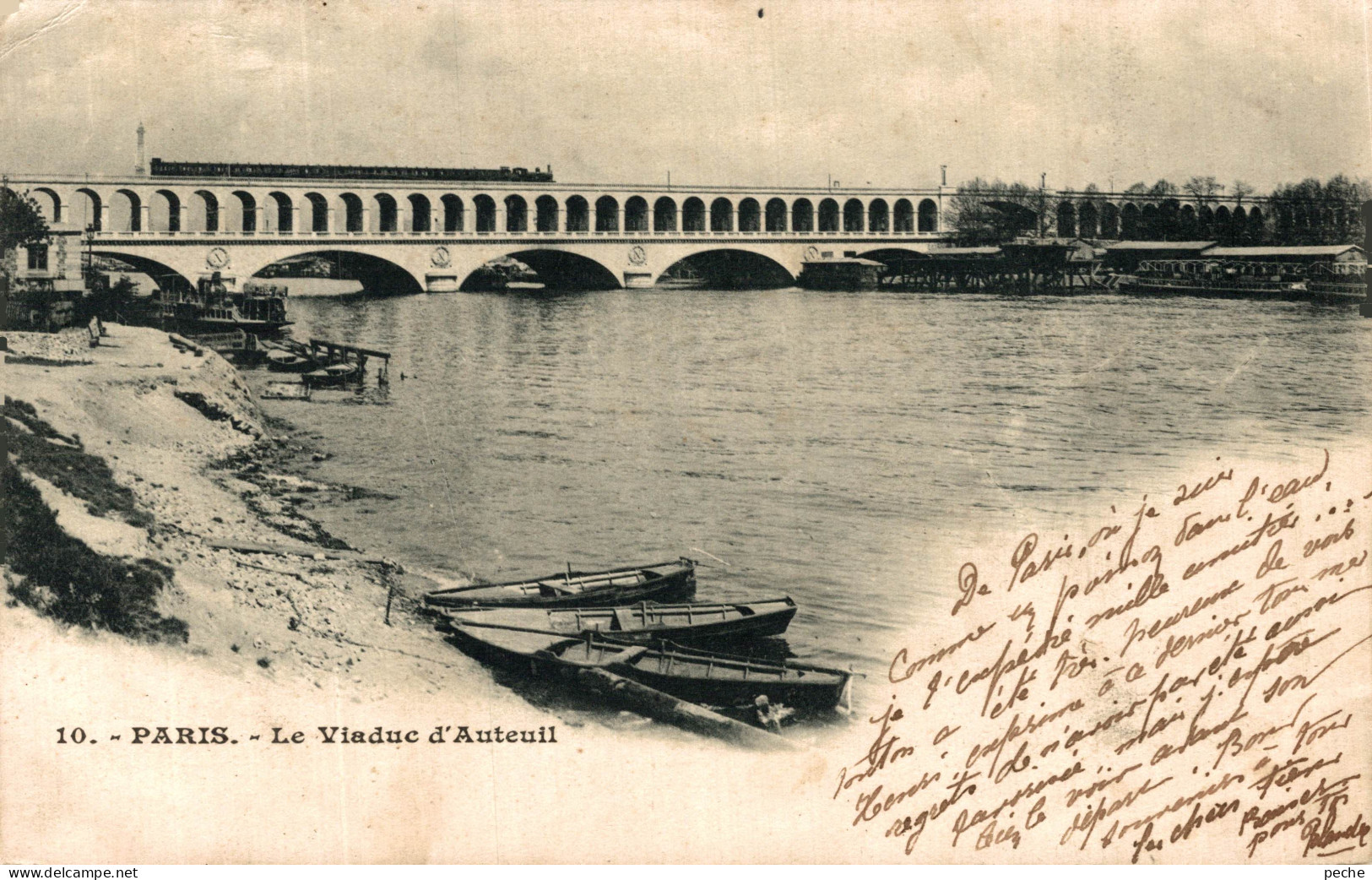 N°109660 -cpa Paris -le Viaduc D'Auteuil Avec Train- - Ouvrages D'Art