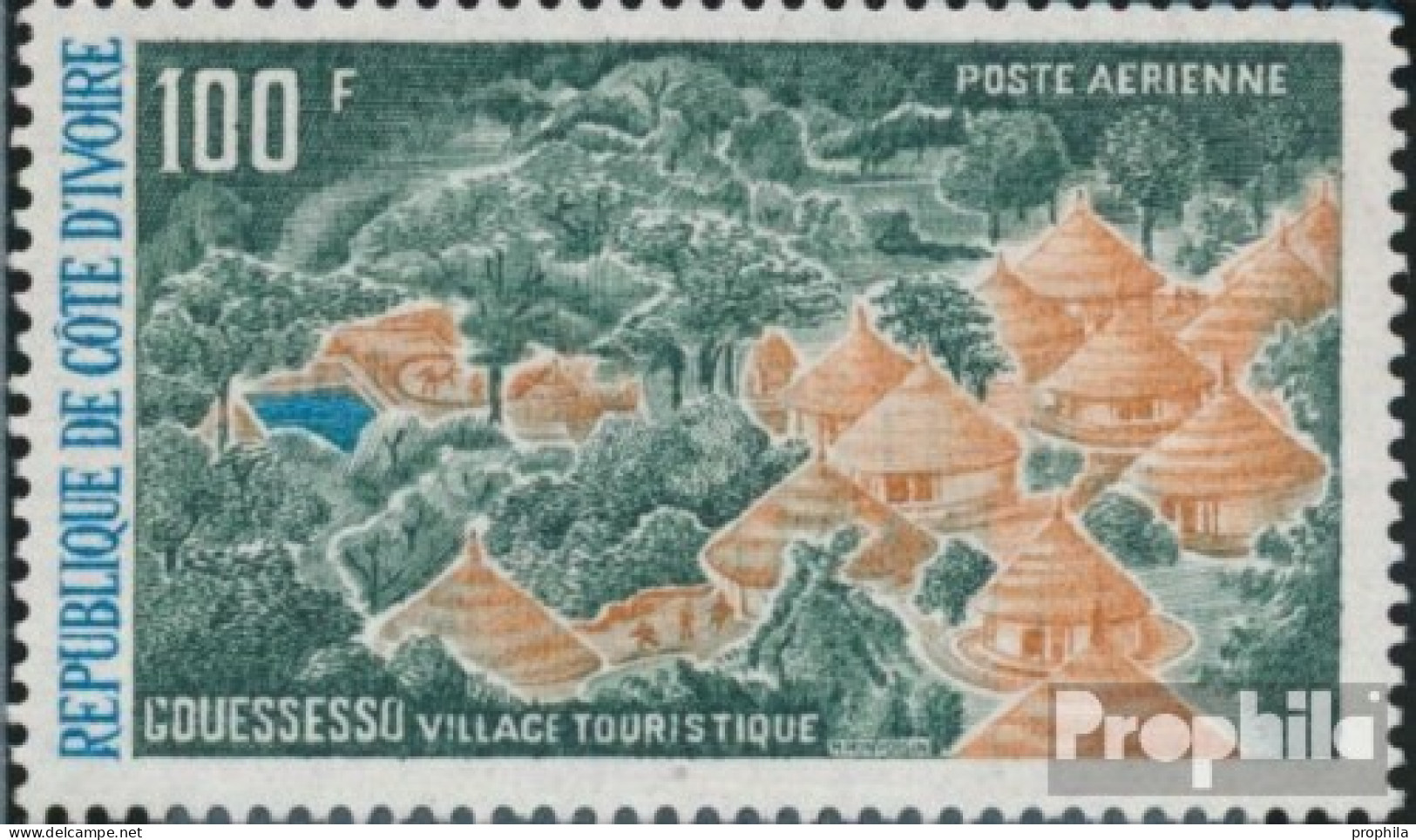 Elfenbeinküste 411 (kompl.Ausg.) Postfrisch 1972 Feriendorf Gouessesso - Côte D'Ivoire (1960-...)