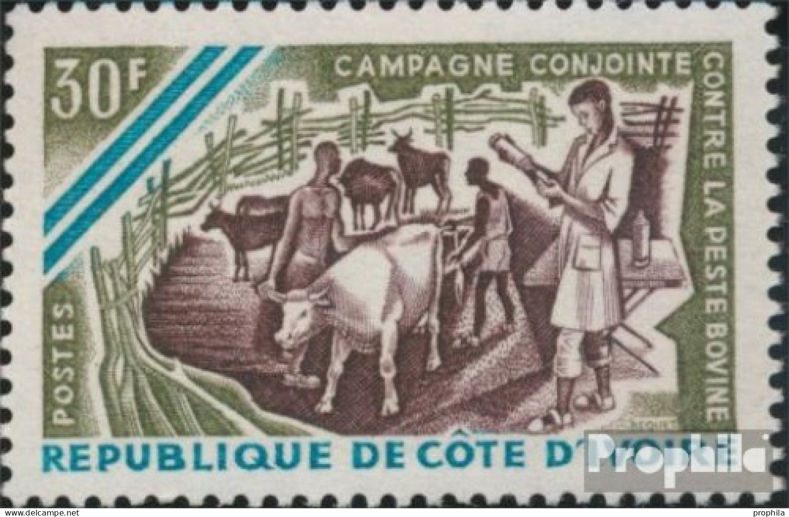 Elfenbeinküste 306 (kompl.Ausg.) Postfrisch 1966 Bekämpfung Der Rinderpest - Côte D'Ivoire (1960-...)