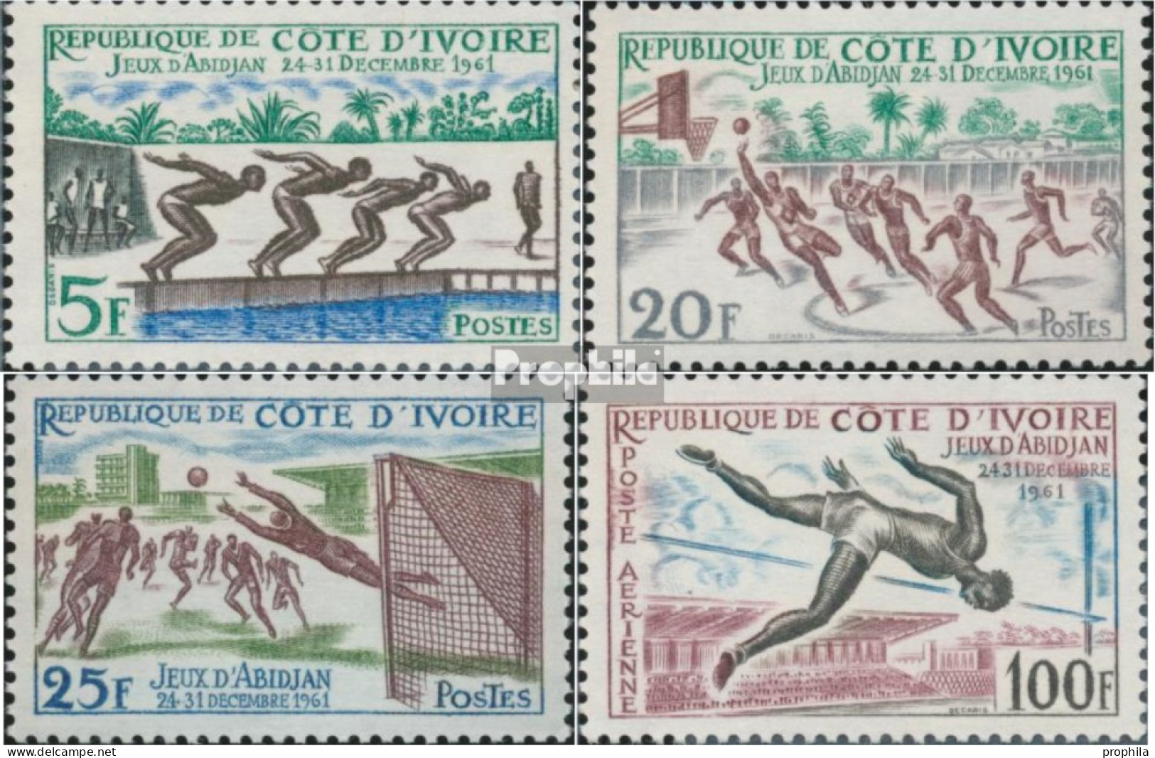 Elfenbeinküste 233-236 (kompl.Ausg.) Postfrisch 1961 Sportspiele - Côte D'Ivoire (1960-...)