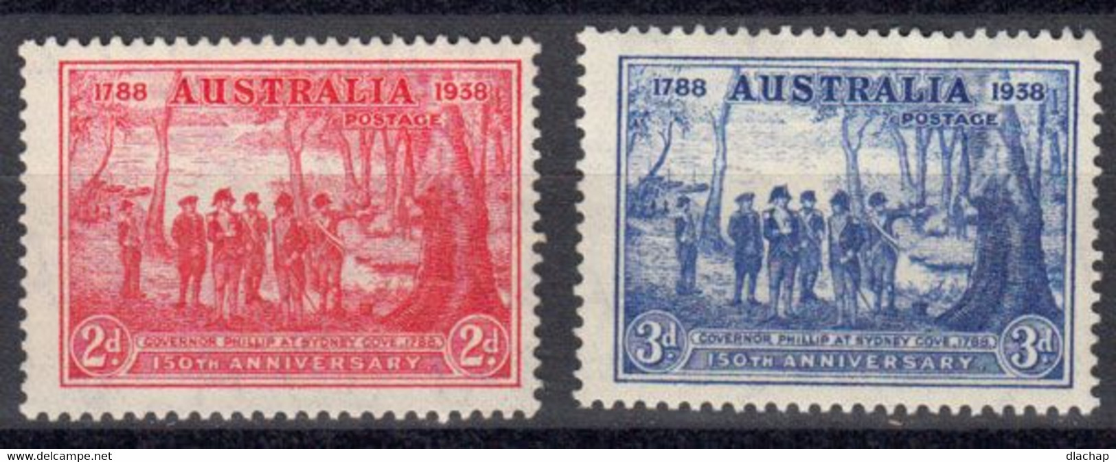 Australie 1937 Yvert 123 / 124 ** Neufs Sans Charniere. 150eme Anniversaire De La Fondation Se Sydney - Nuevos