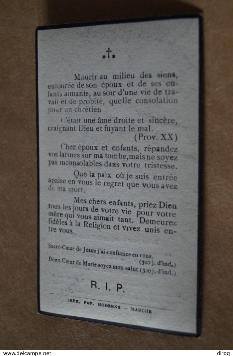 Zelie Dussart,épouse Florent Brilot,Havrenne 1883,décès à Aye En 1933 - Décès