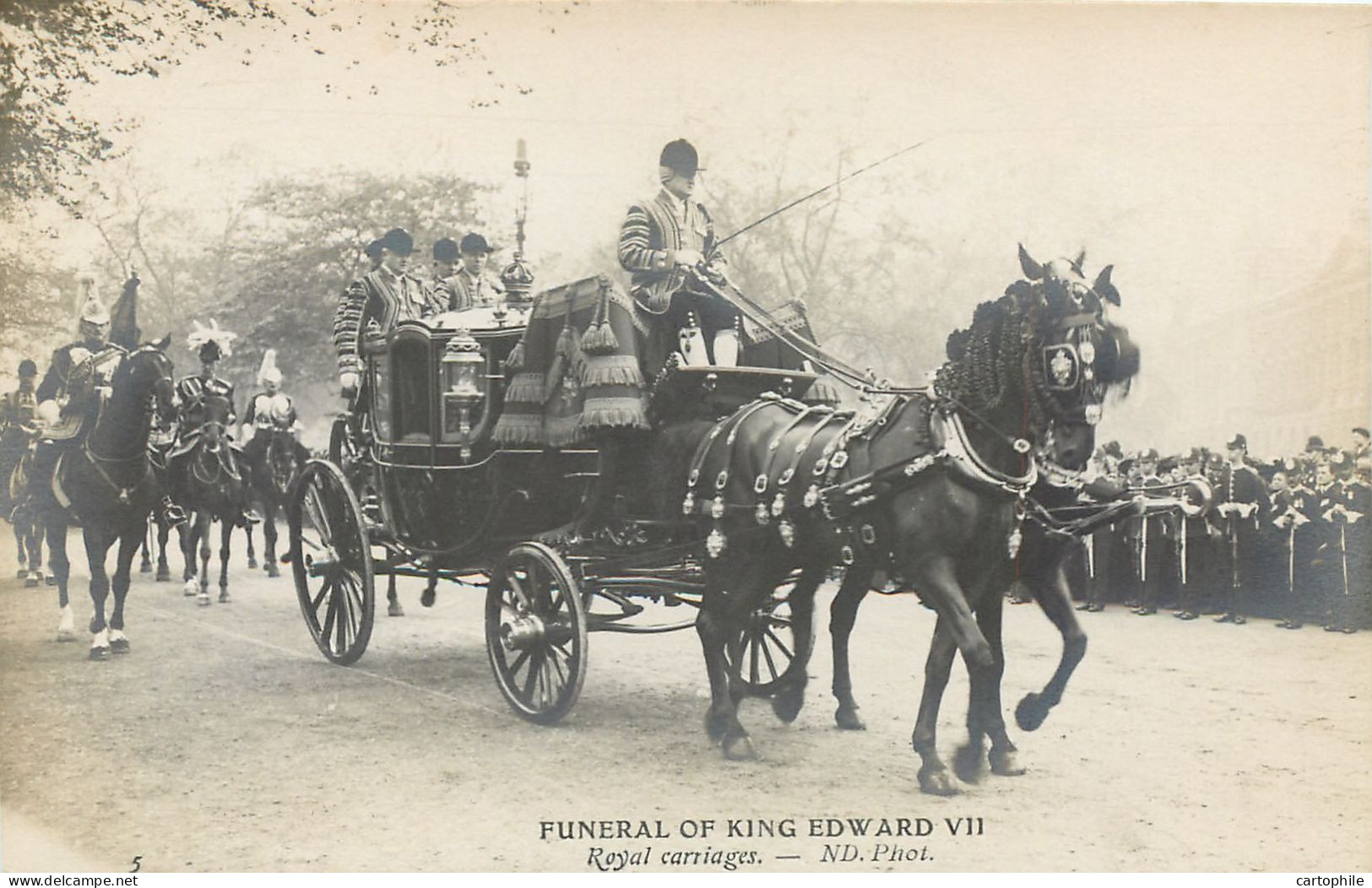 Set of 16 postcards of Funeral of King Edward VII at London - Serial ND Photo