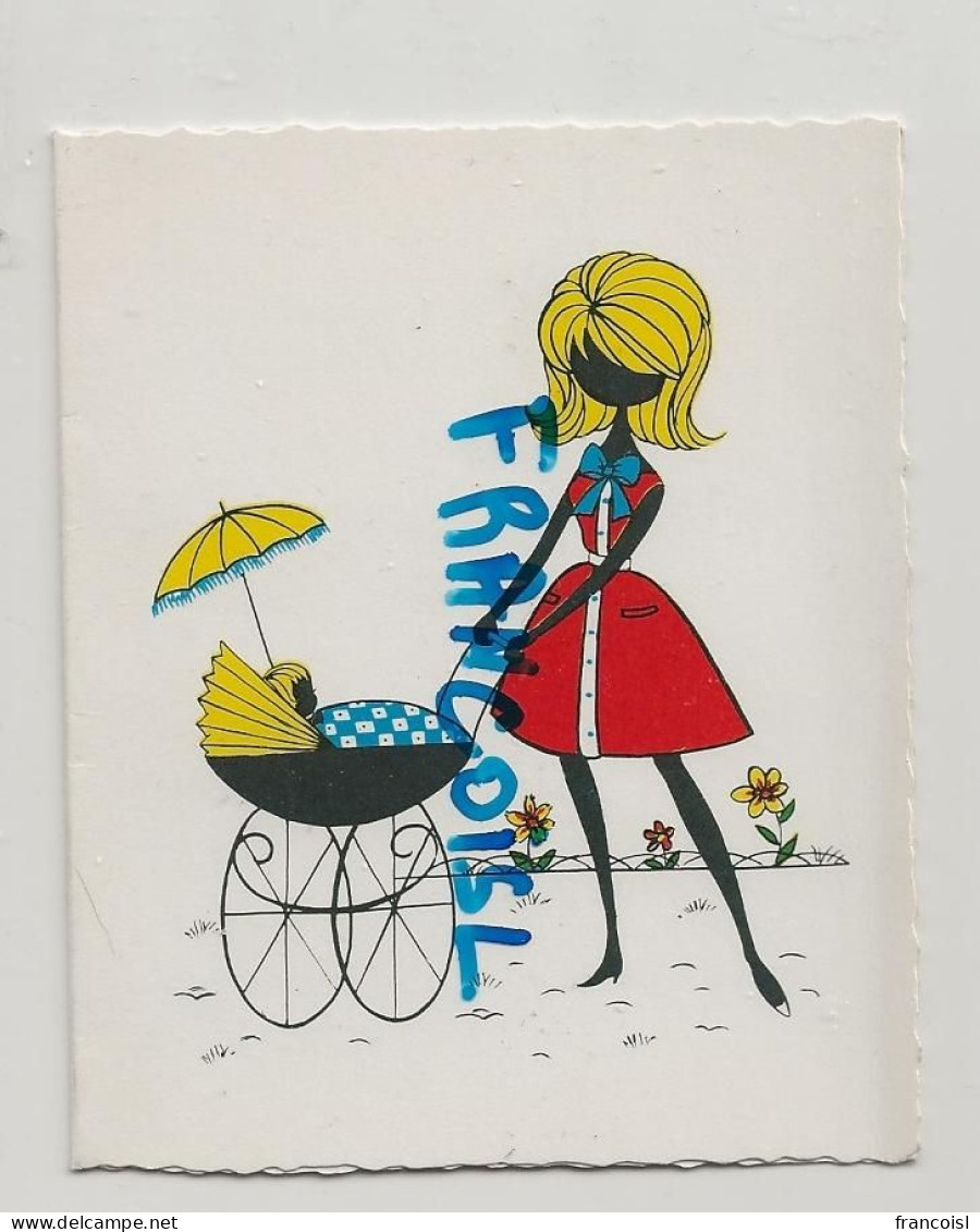 Carte Double. 8/10 Cm Souvenir De Baptême 1968 - Geboorte