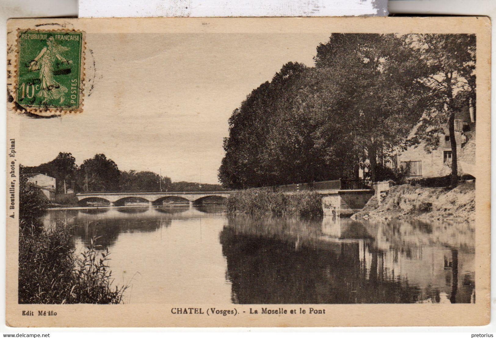 DEPT 88 / CHATEL - LA MOSELLE ET LE PONT - 1923 - Chatel Sur Moselle