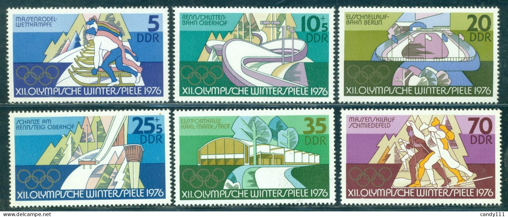 1975 Innsbruck Winter Olympics,toboggan,Luge,Skating,Ski Jump,DDR,2099,MNH - Hiver 1976: Innsbruck