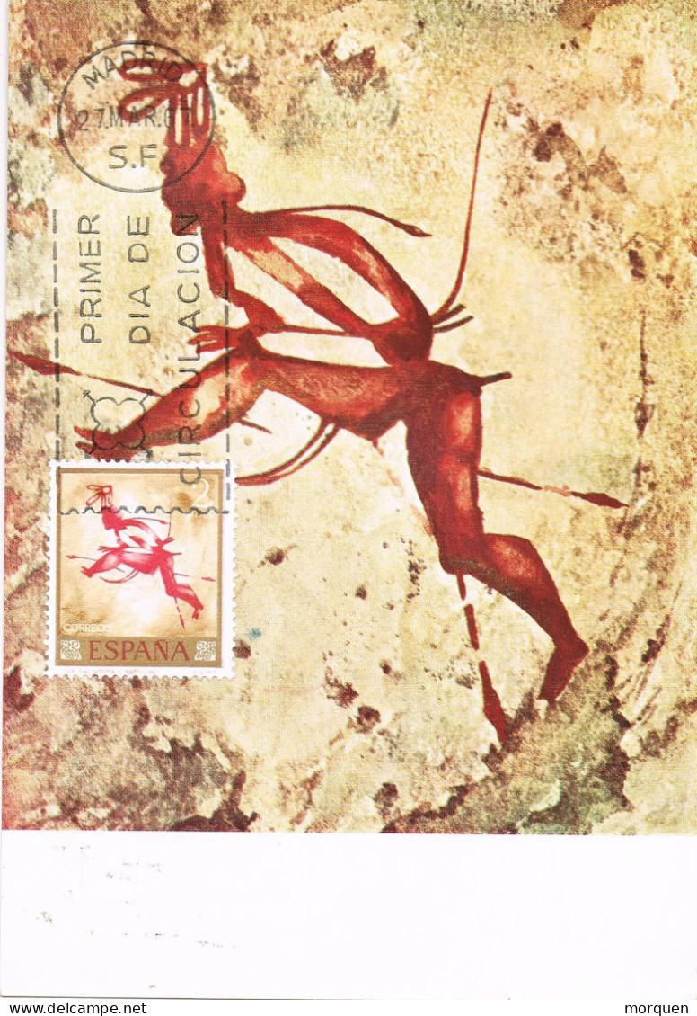 51557. Tarjeta Maxima MADRID 1967.  Pinturas RUPESTRES, Cueva Saltadora De Castellon - Tarjetas Máxima