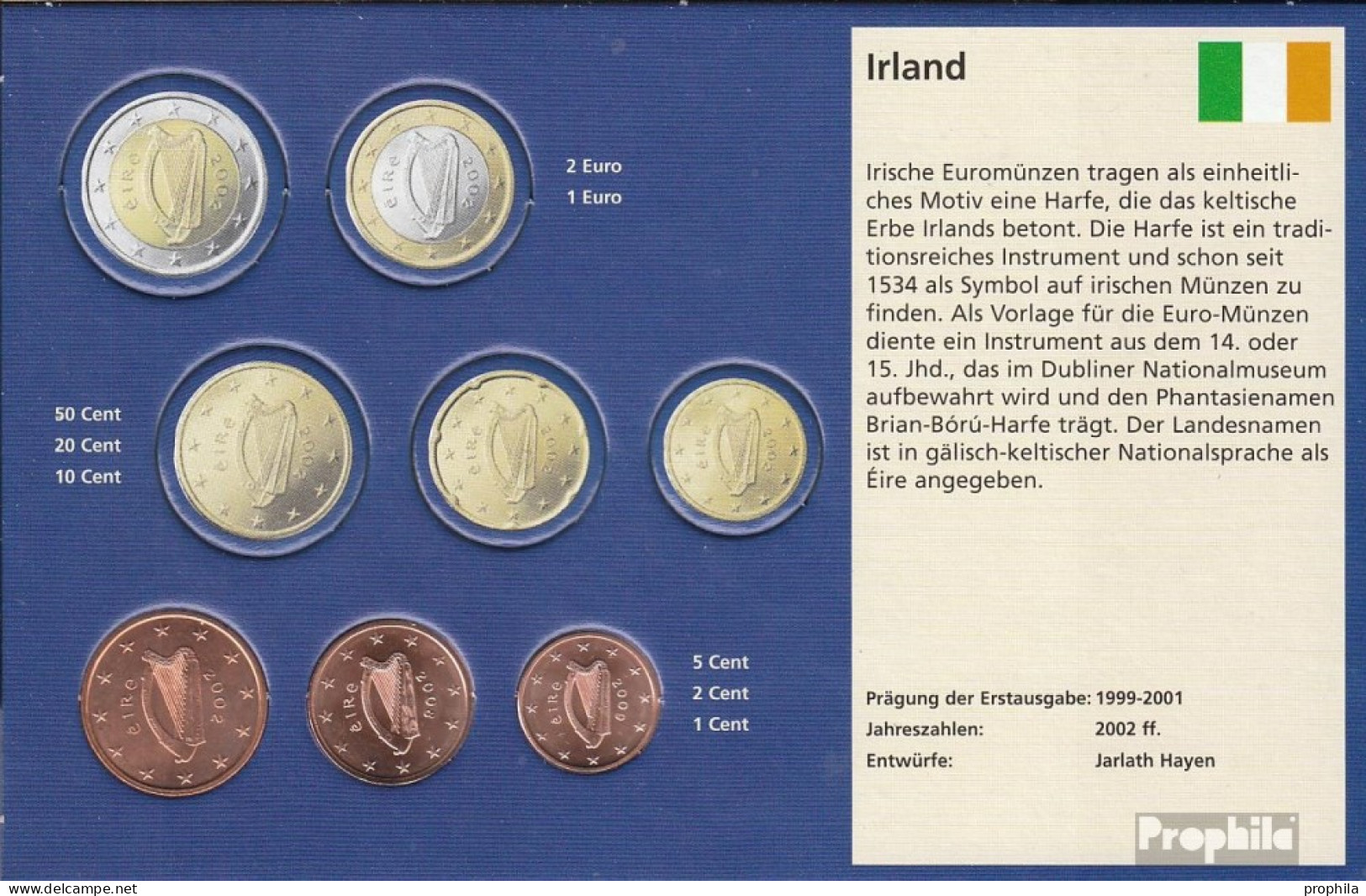 Irland IRL1 - 3 Stgl./unzirkuliert Gemischte Jahrgänge Stgl./unzirkuliert Ab 2002 Kursmünze 1, 2 Und 5 Cent - Irlanda