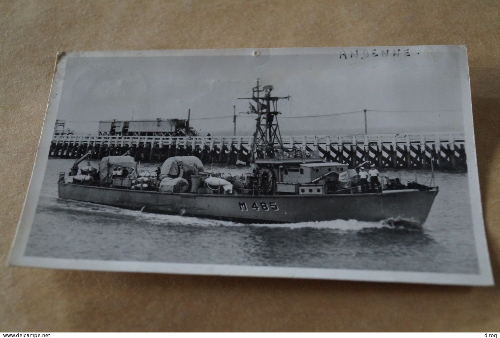 RARE Ancienne Carte Postale Photo De 1963 Du Bateau Le Andenne M 485 - Boats