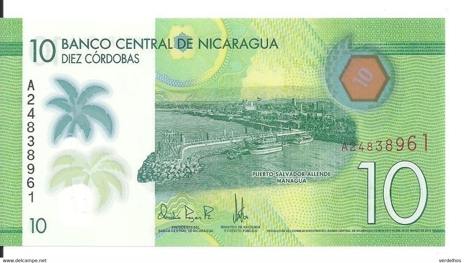 NICARAGUA 10 CORDOBAS 2014-15 UNC P 209 - Nicaragua