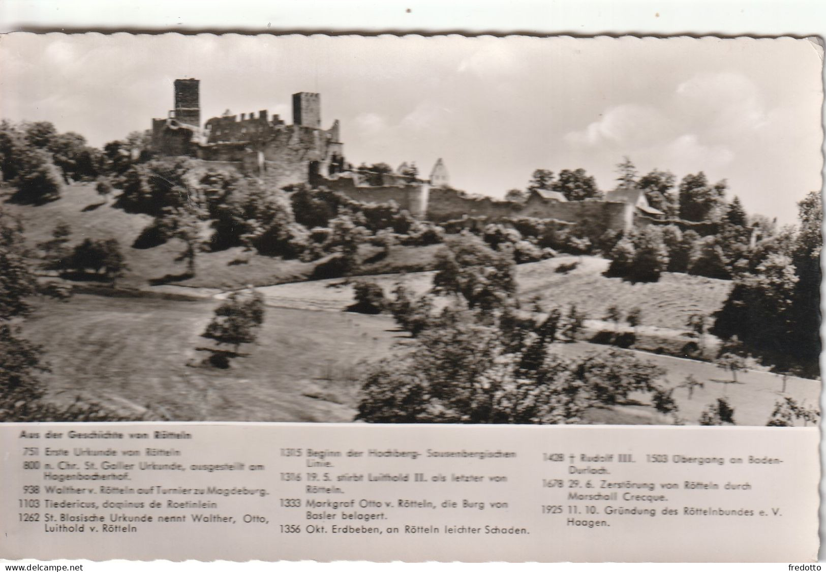 Schloss Rötteln Bei Lörrach - Agfa-Originalfoto-Karte - Schopfheim