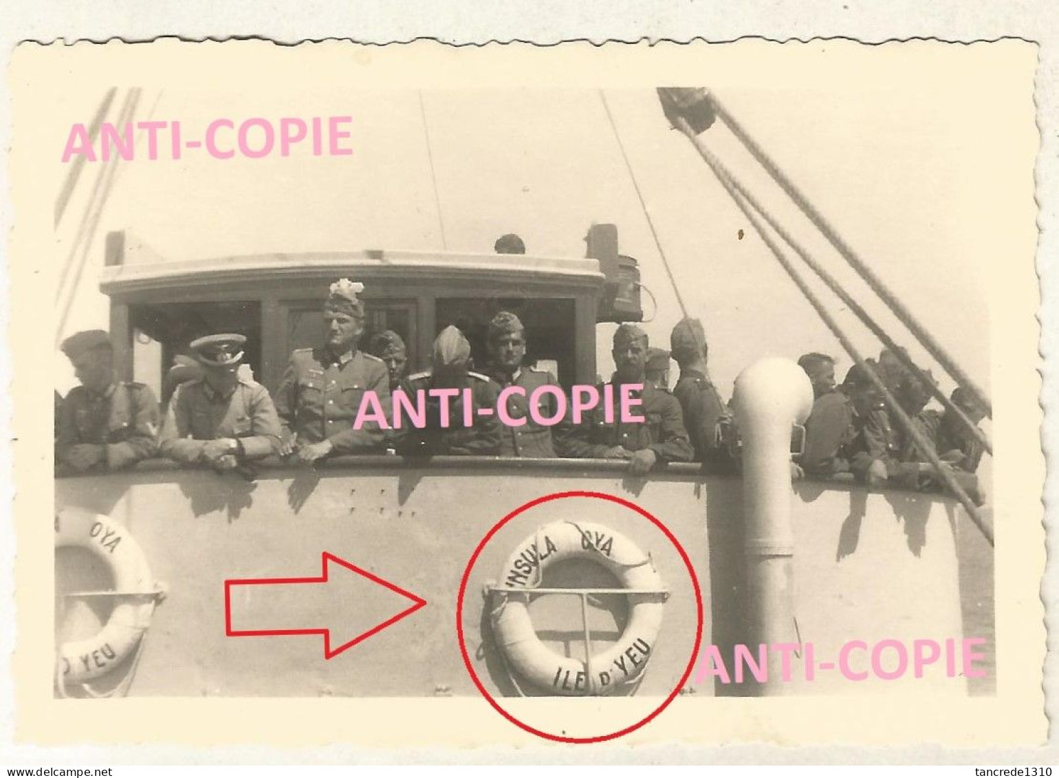 WW2 PHOTO ORIGINALE Soldat Allemand Navire Courrier INSULA OYA Ile D'Yeu Port Joinville Les Sables D'Olonne VENDEE 85 - 1939-45