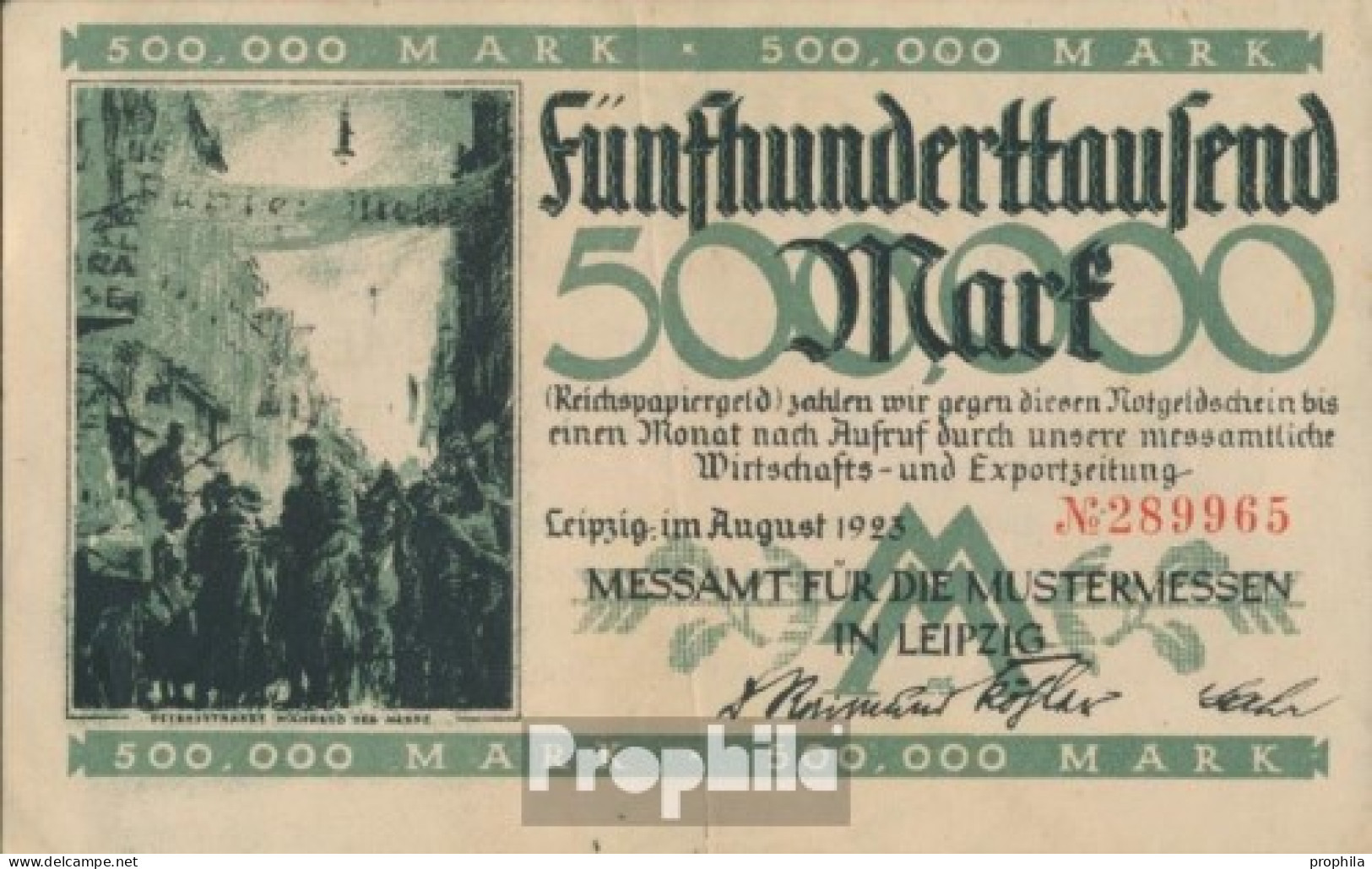 Leipzig Inflationsgeld Stadt Leipzig Gebraucht (III) 1923 500.000 Mark - 500000 Mark