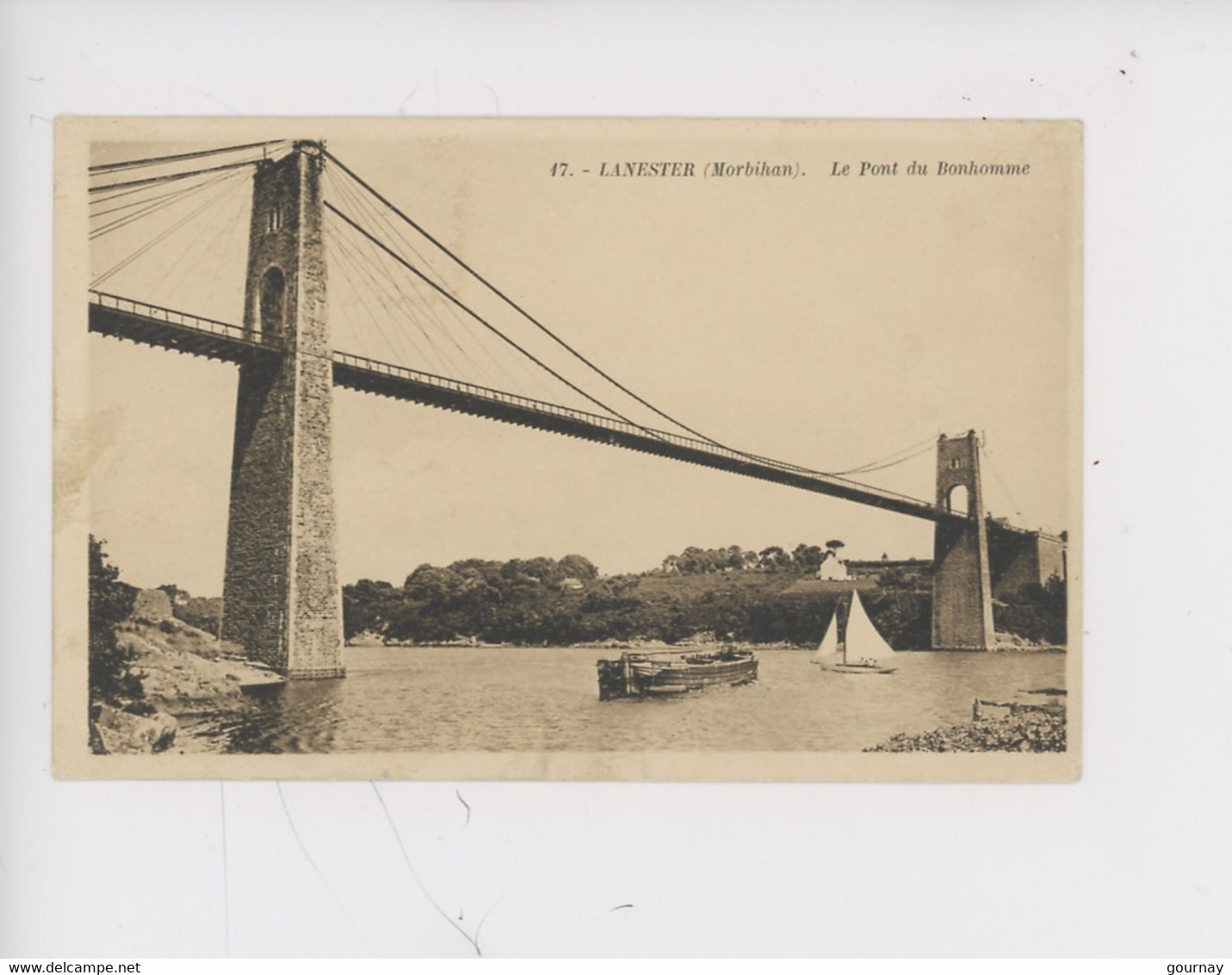 Lanester (Morbihan) Le Pont Du Bonhomme (n°17 Artaud) Voilier Péniche - Lanester
