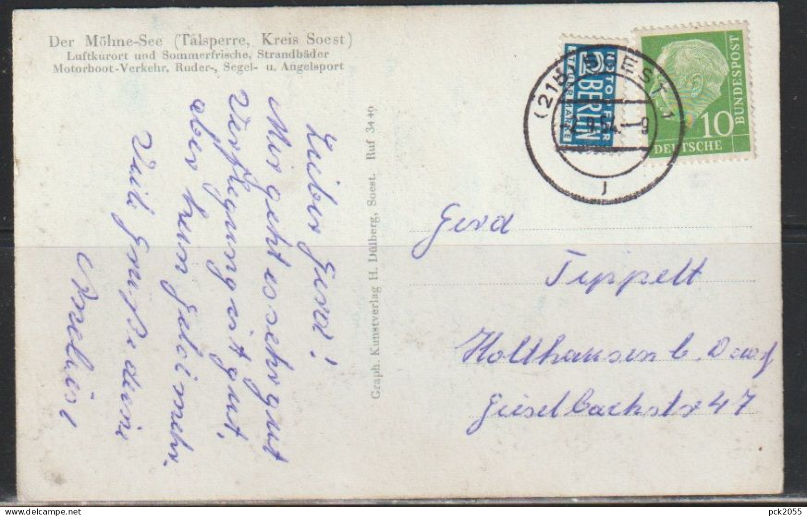 MÖHNESEE (Talsperre , Kreis SOEST) Gelaufen 1954  ( AK 3637 )  Günstige Versandkosten - Möhnetalsperre