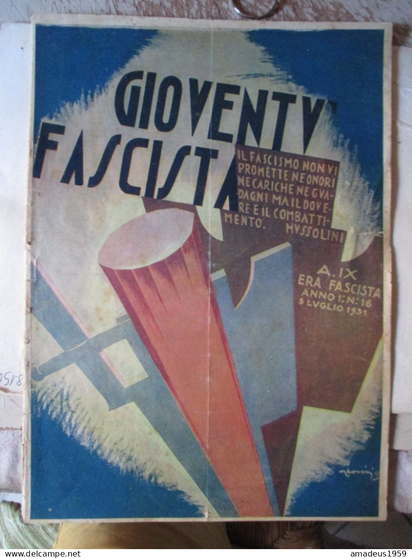 Gioventu' Fascista N. 16 / 1931 - Oorlog 1939-45