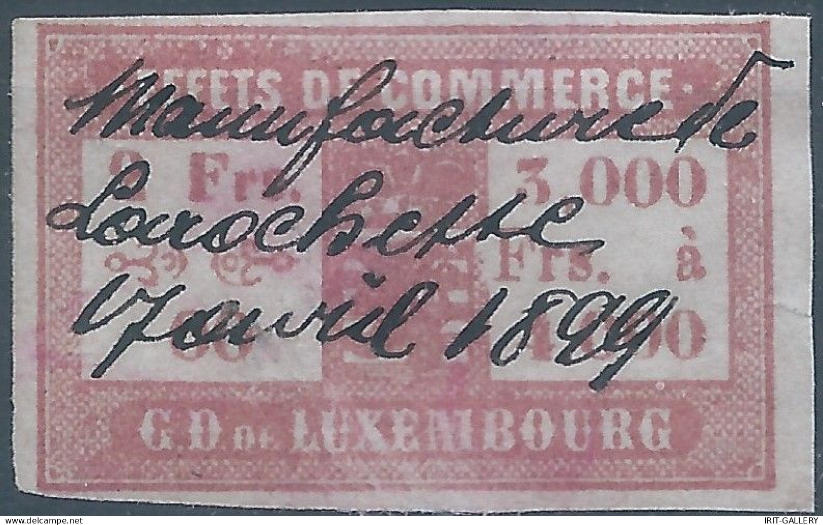 Lussemburgo -LUXEMBOURG,1894 Revenue Stamp Tax Fiscal,EFFETS DE COMMERCE-TRADING EFFECTS,2Frs, Very Old - Fiscaux