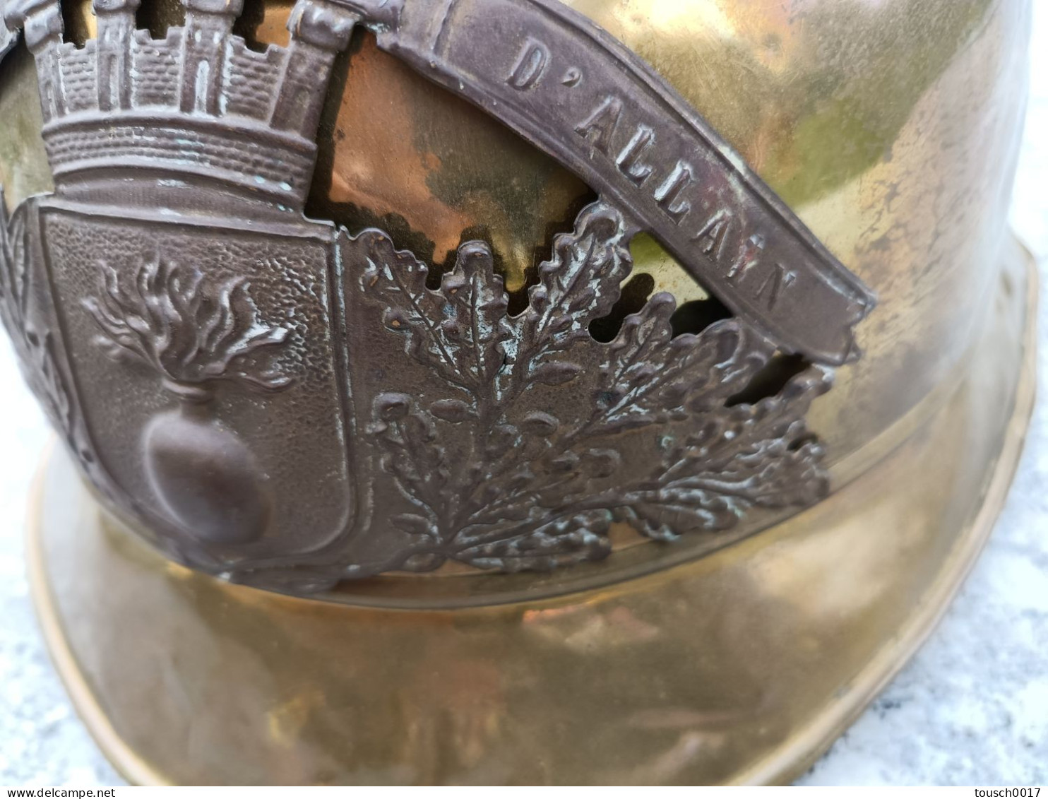 Casque Sapeurs Pompiers D'Allain Meurthe Et Moselle 54 Modèle 1895 - Firemen