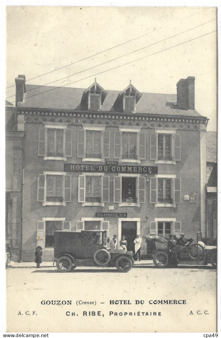 23   GOUZON   HOTEL   DU   COMMERCE   CH.  RIBE,  PROPRIETAIRE - Altri & Non Classificati