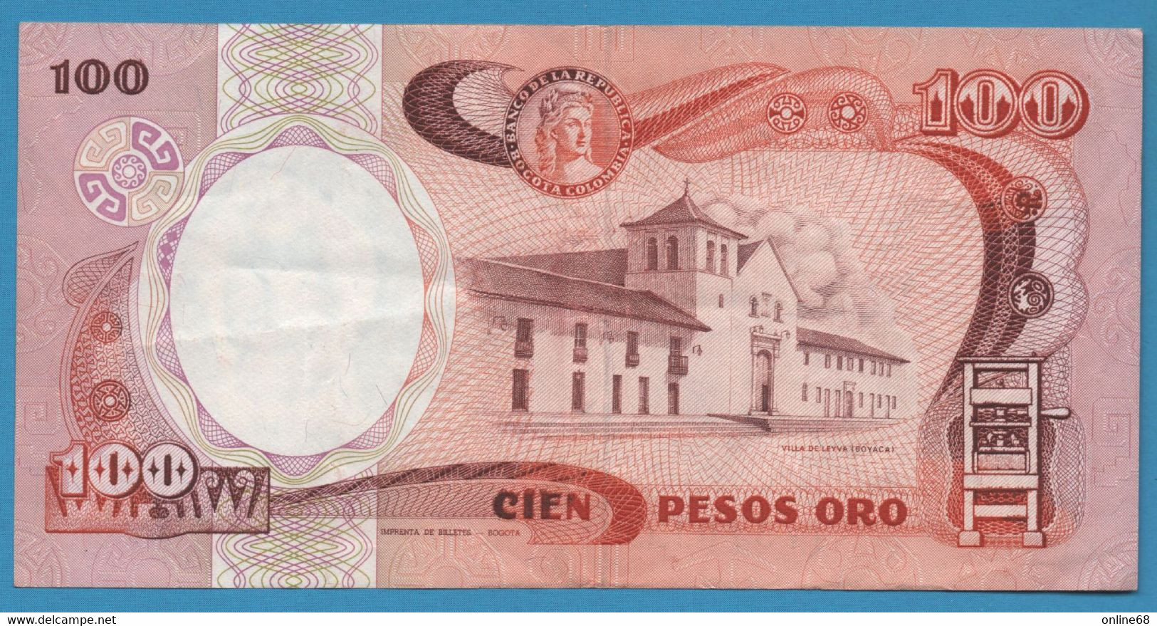 COLOMBIA 100 PESOS ORO 12.10.1984 # 47370118 P# 426a General Antonio Nariño - Colombie