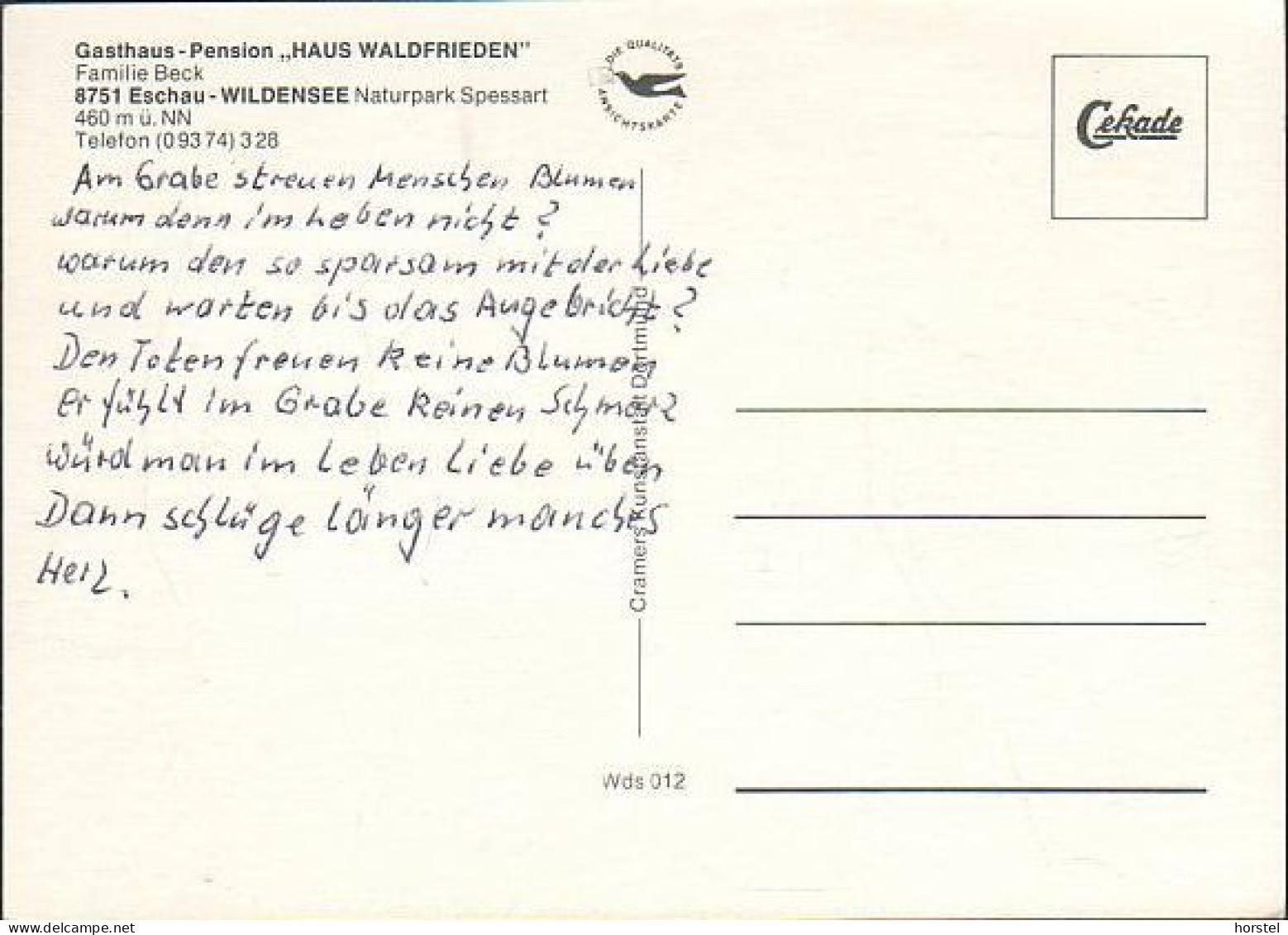 D-63863 Eschau - Wildensee - Gasthaus-Pension "Haus Waldfrieden" - Cars - Opel - VW Käfer - Miltenberg A. Main