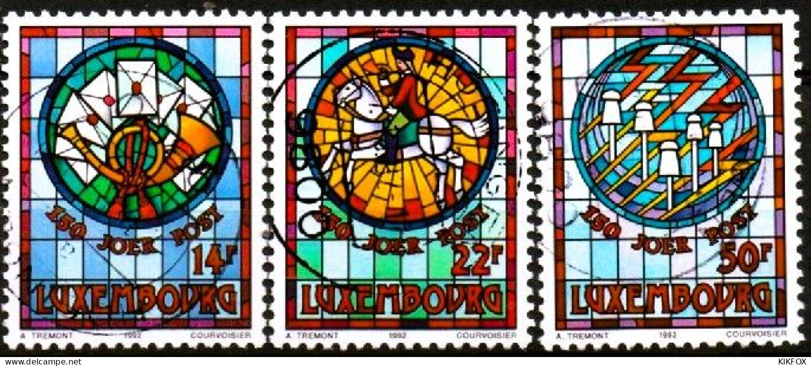 Luxembourg, Luxemburg, 1992, Y&T 1252 - 1254, MI 1302 - 1304, 150 JAHRE LUX.POST,  GESTEMPELT,  oblitéré - Gebruikt