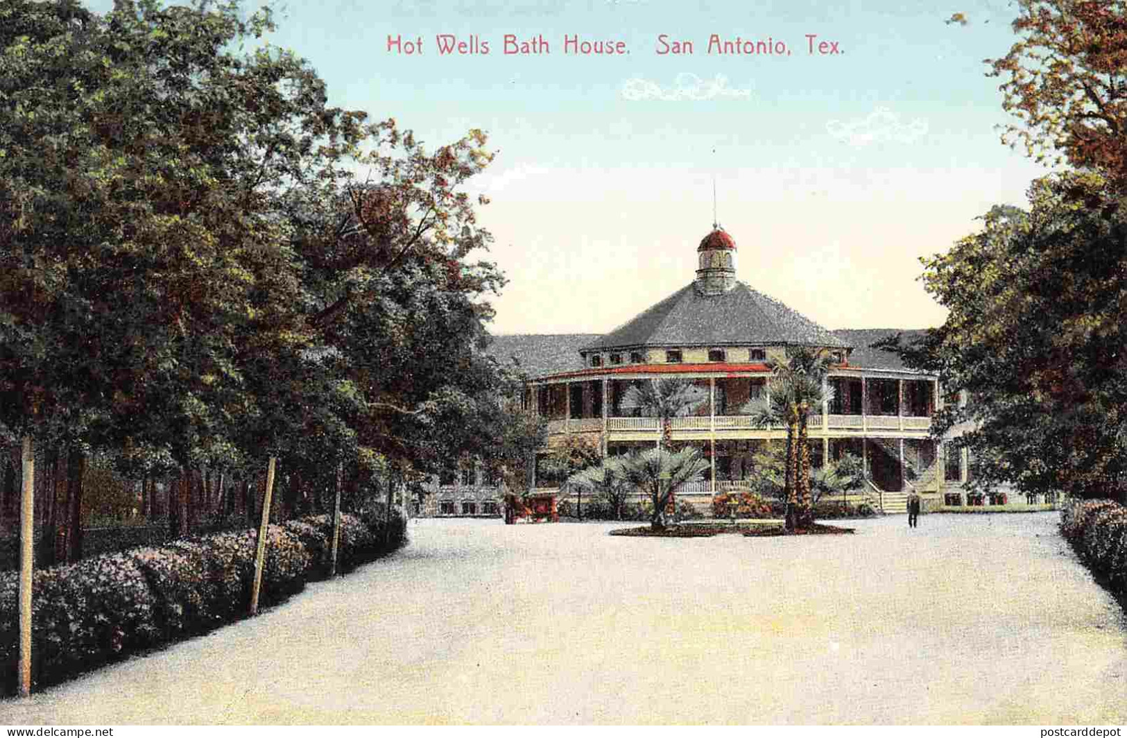 Hot Wells Bath House San Antonio 1910c Texas Postcard - San Antonio
