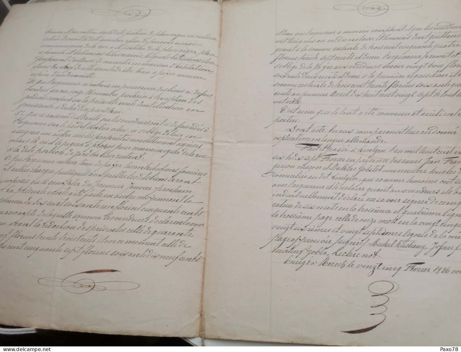 Luxembourg Act Notaire 1826 Lintgen - ...-1852 Voorfilatelie