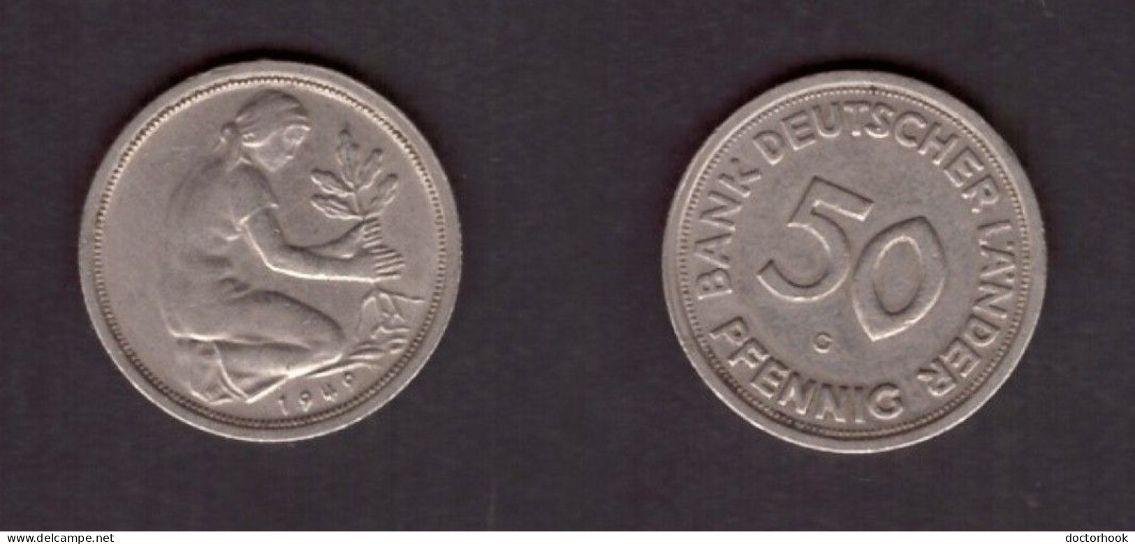 GERMANY   50 PFENNIG 1949 G (KM # 104) #7465 - 50 Pfennig