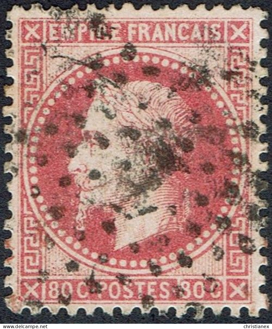 YT N° 32 Empire Français 80 C Rose - Obli. Etoile 1 - 1863-1870 Napoléon III Lauré