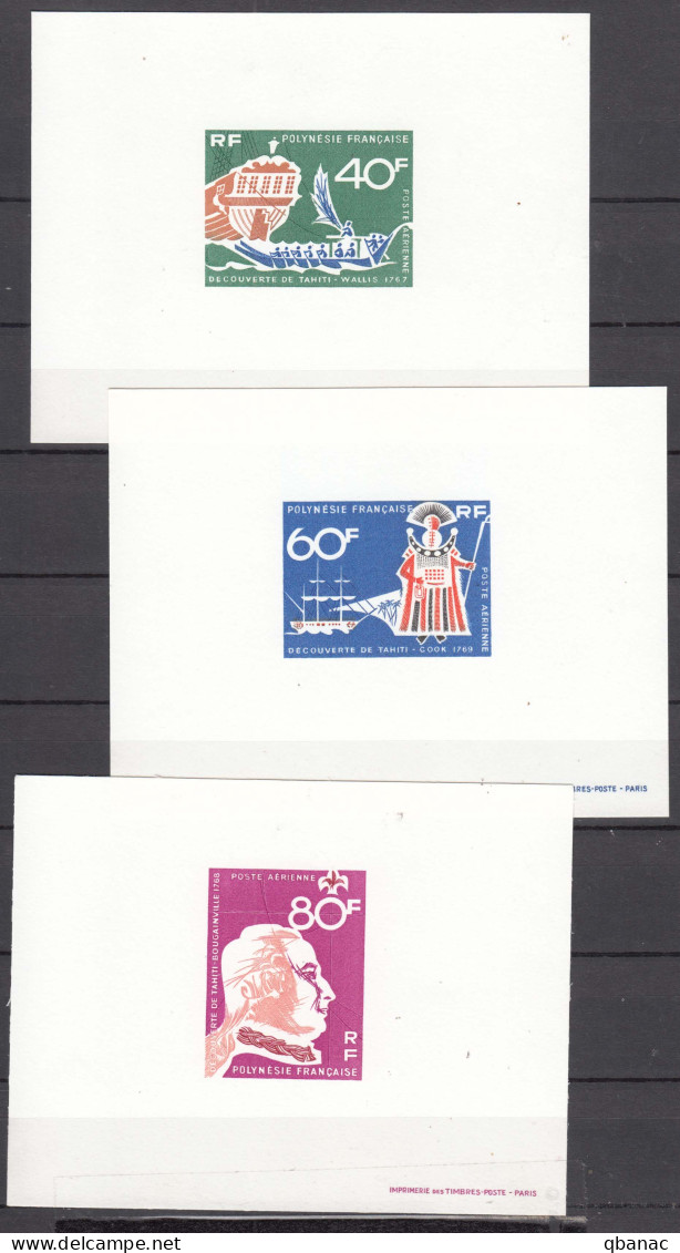 French Polynesia Polinesie 1968 Mi#81-83 Deluxe Blocks - Unused Stamps