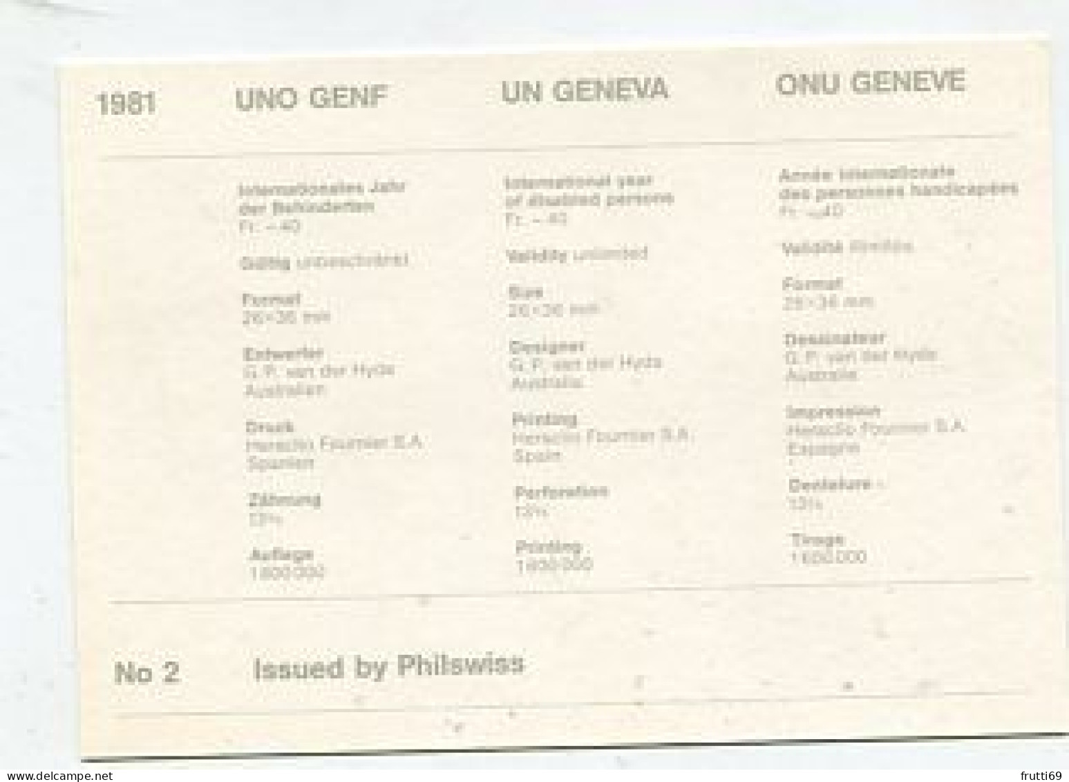 MC 158649 UNITED NATIONS - Genf - 1981 - Internationales Jahr Der Behinderten - Maximumkarten