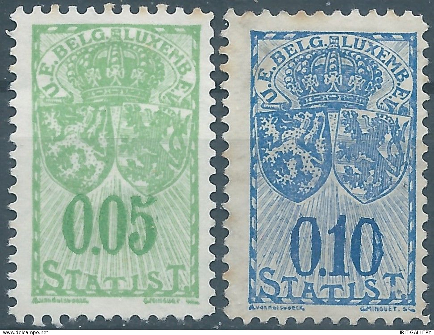 Lussemburgo - Luxembourg -U.E.BELG.LUXEMB.E.V.Revenue Stamps Fiscal Tax-STATIST,0.05 & 0.10 - Mint - Fiscali