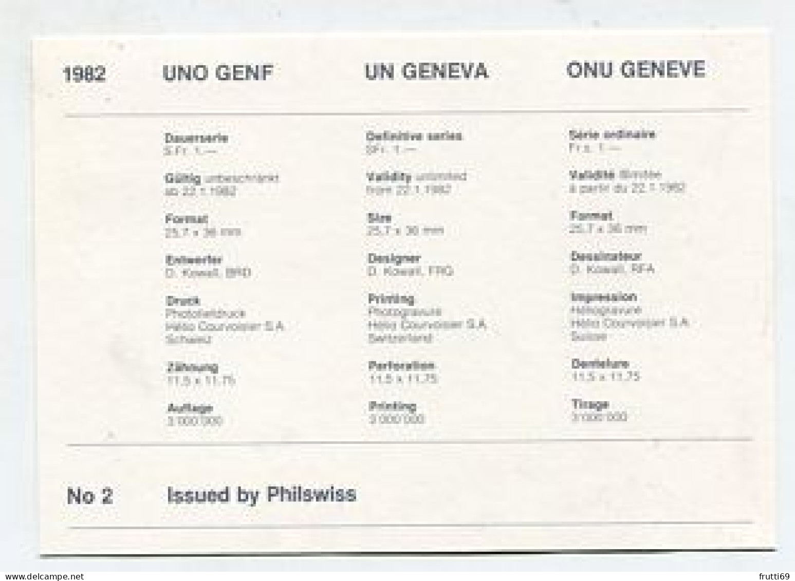 MC 158655 UNITED NATIONS - Genf - 1982 - Dauerserie - Maximum Cards
