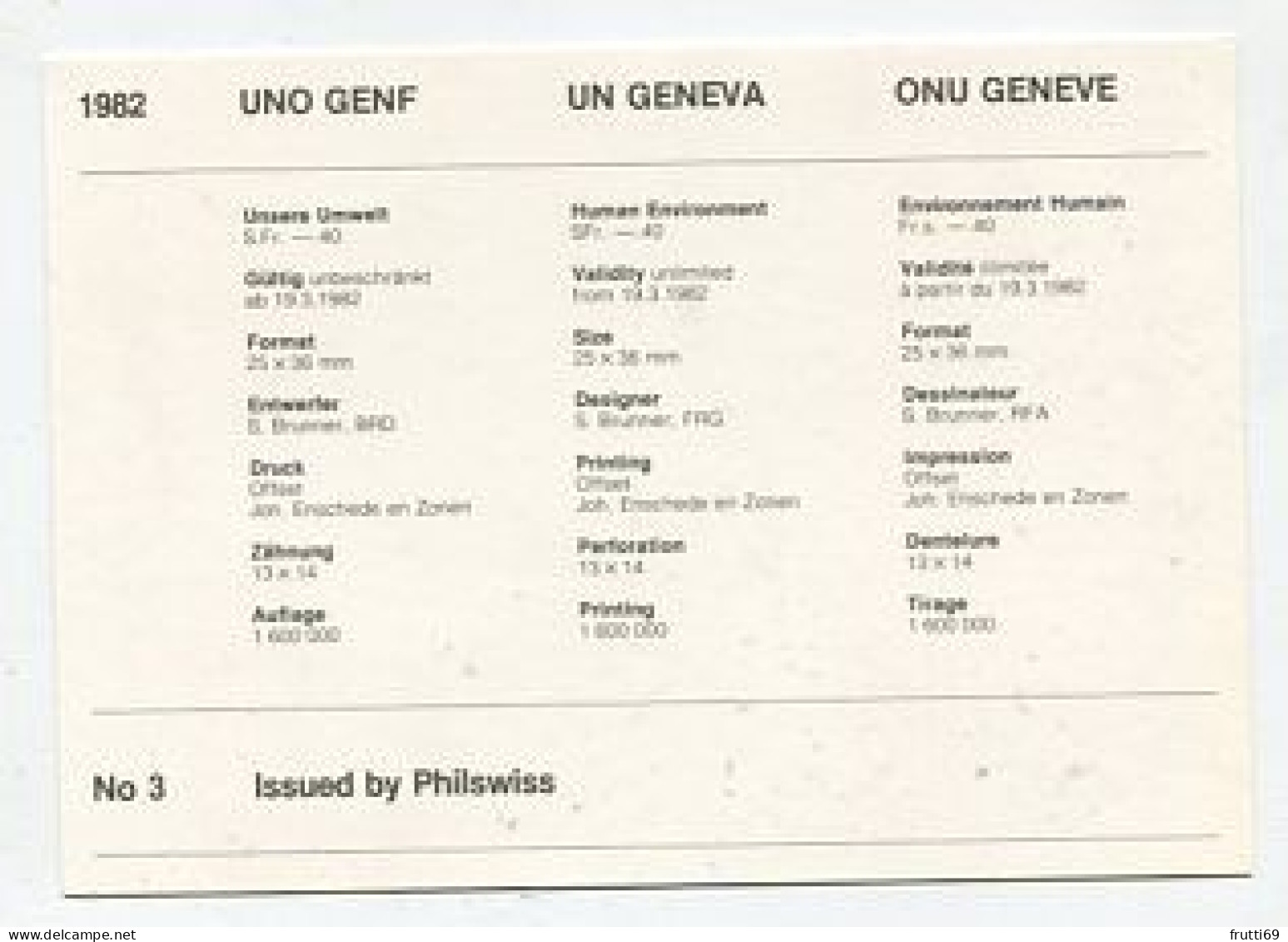MC 158656 UNITED NATIONS - Genf - 1982 - Unsere Umwelt - Cartoline Maximum