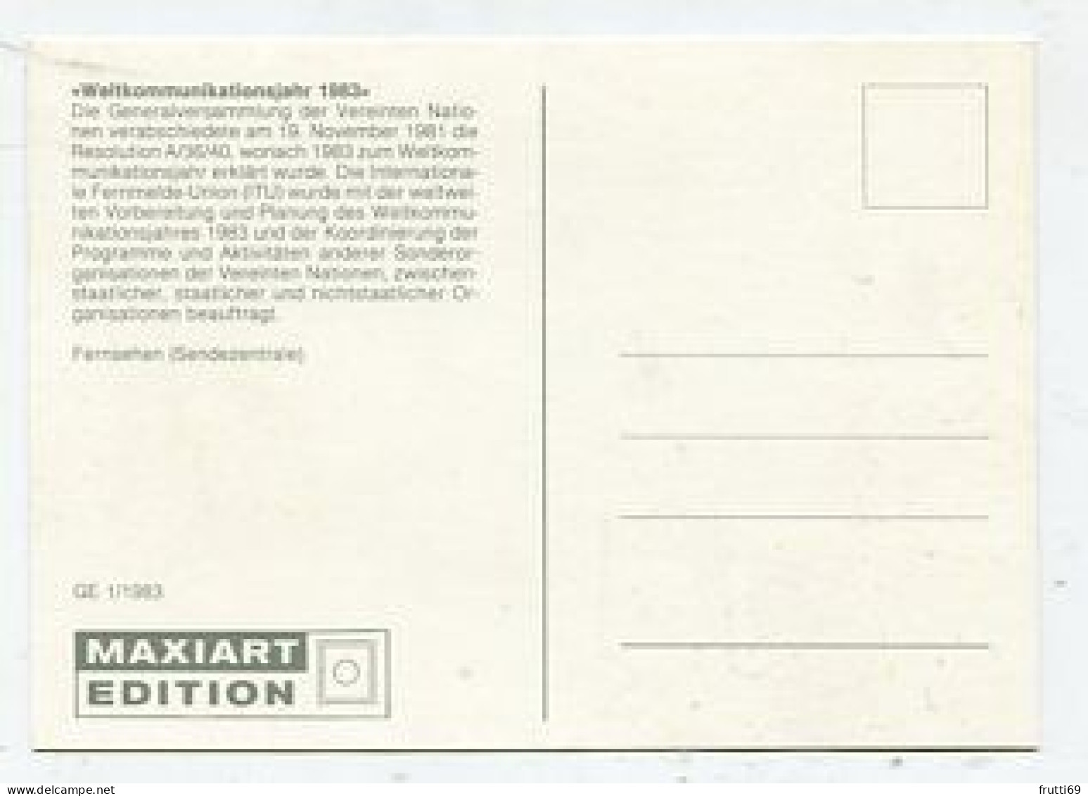 MC 158660 UNITED NATIONS - Genf - 1983 - Weltkommunikationsjahr 1983 - Cartes-maximum