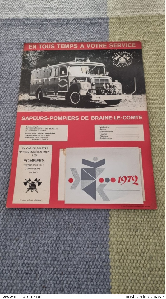 Sapeurs-Pompiers De Braine-le-Comte - Calendriers 1971 + 1972 - & Firemen - Grand Format : 1971-80