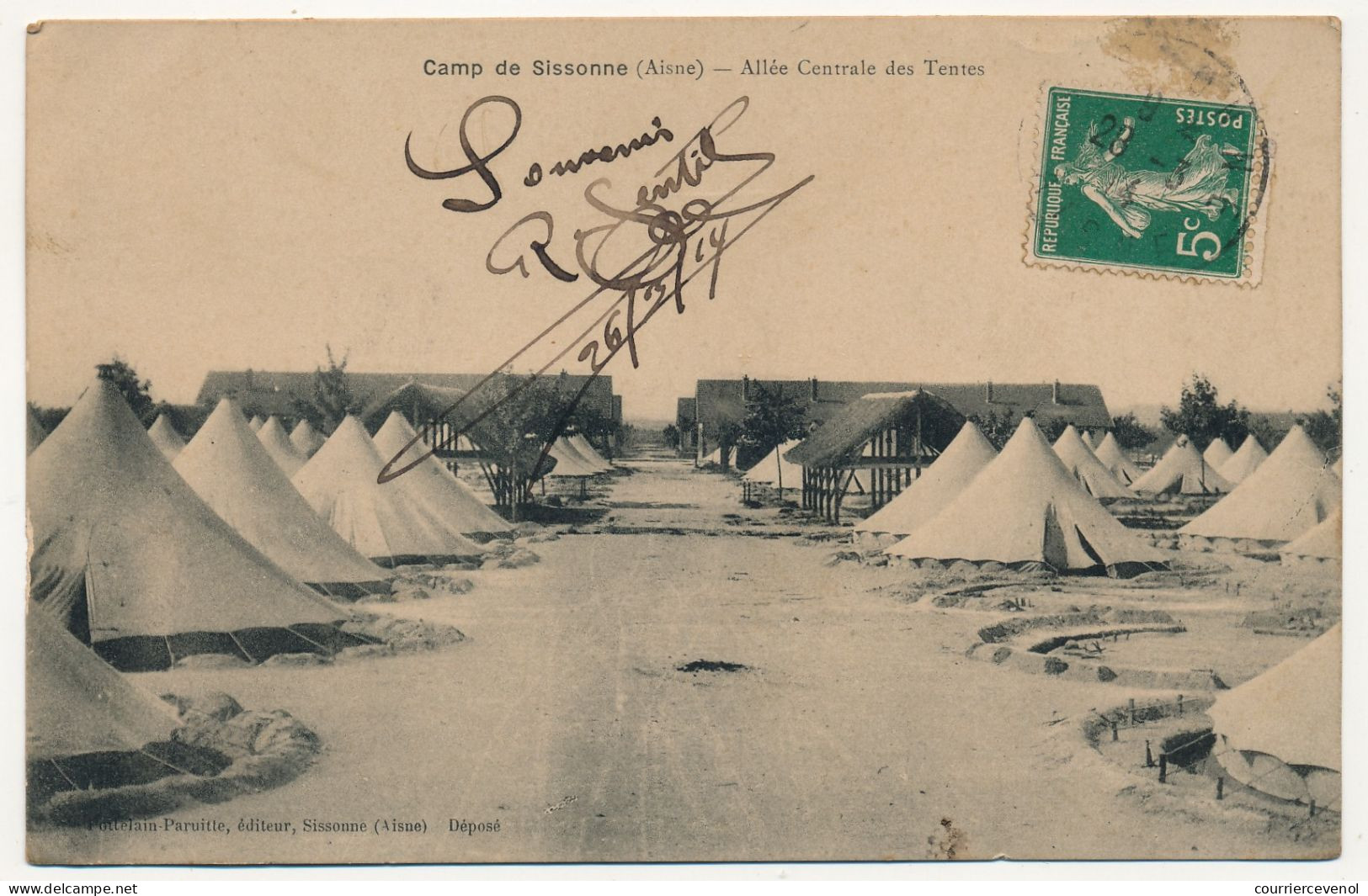 CPA - SISSONNE (Aisne) - Camp De Sisonne - Allée Centrale Des Tentes - Sissonne