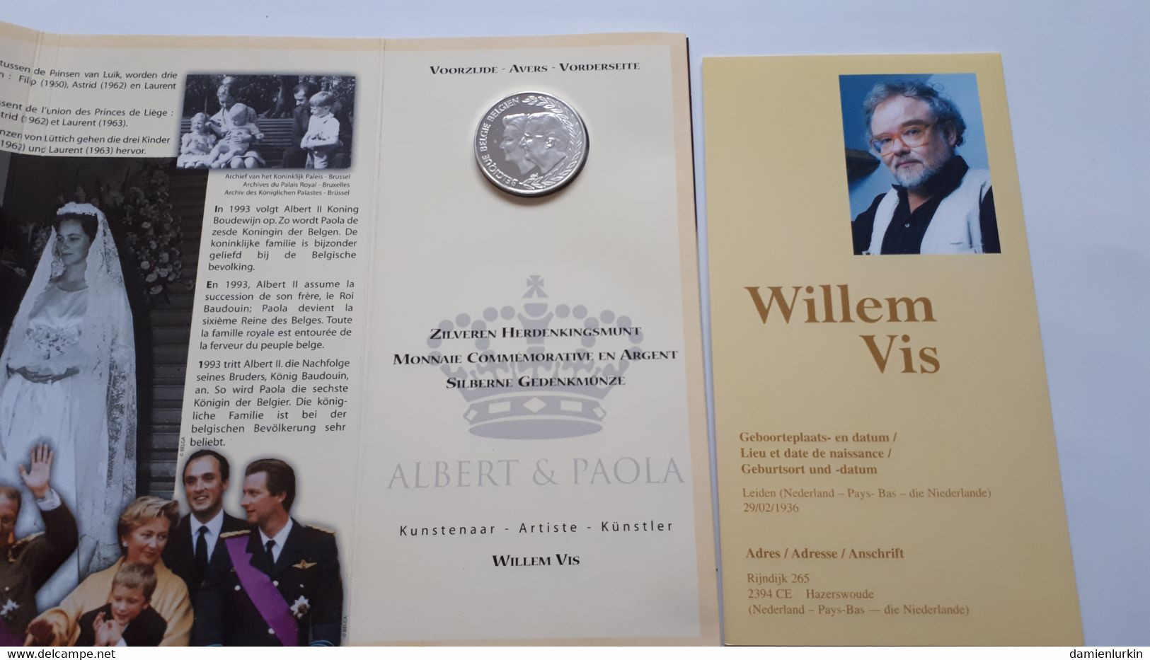 BELGIQUE BELGIE BELGIEN 250 FRANCS ARGENT/ZILVER/SILBER/SILVER 1999 ALBERT/PAOLA POCHETTE FRAPPE MEDAILLE QUALITY PROOF - 250 Frank