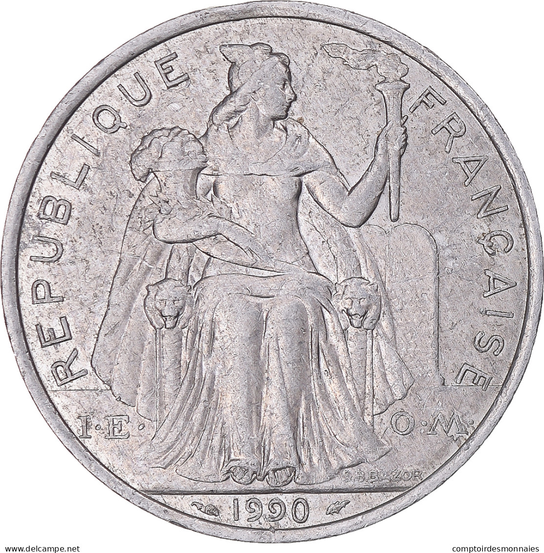 Monnaie, Nouvelle-Calédonie, 5 Francs, 1990 - Nieuw-Caledonië