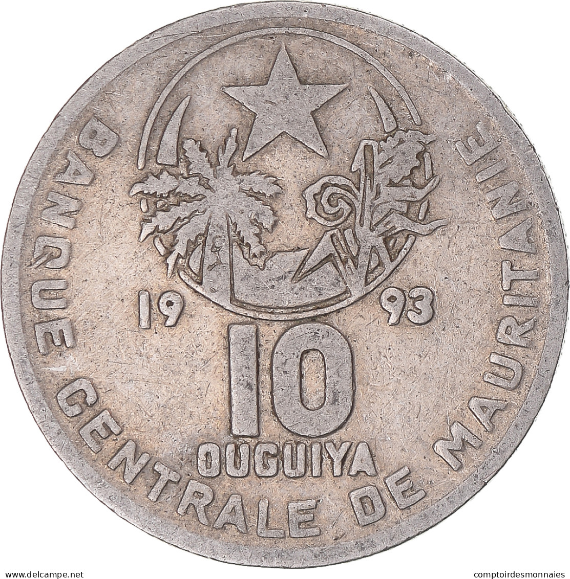 Monnaie, Mauritanie, 10 Ouguiya, 1993 - Mauritania