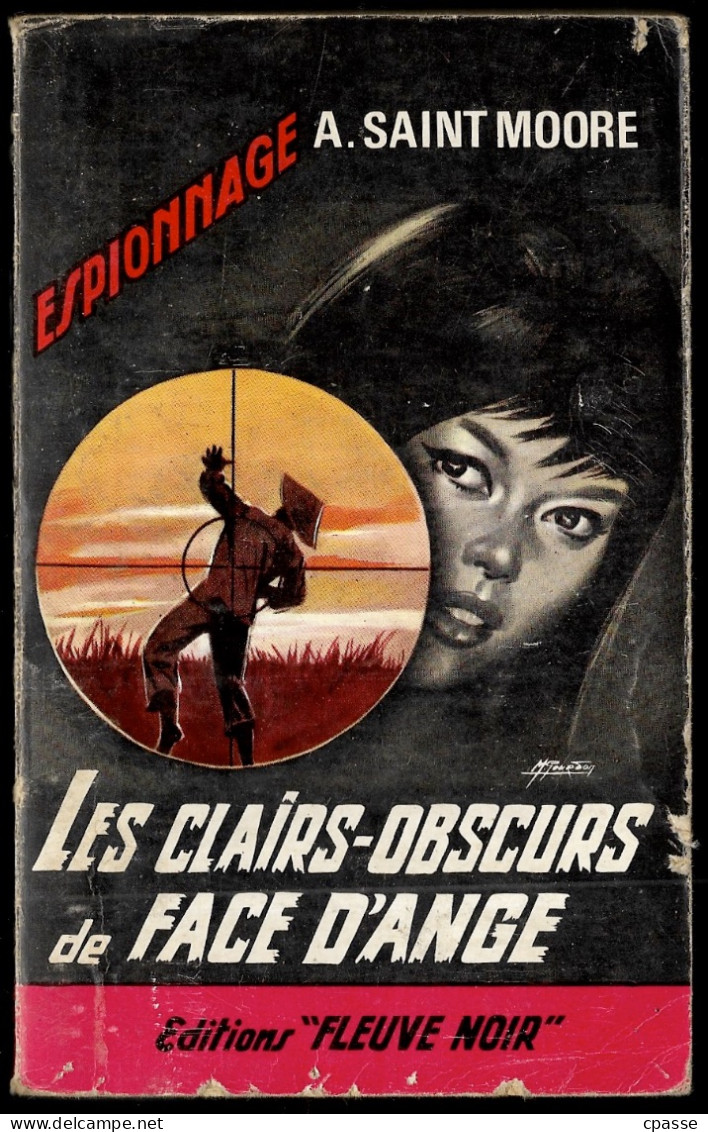 1964 Fleuve Noir N° 441 - Roman Espionnage - A. SAINT MOORE "Les Clairs-Obscurs De Face D'Ange" - Fleuve Noir