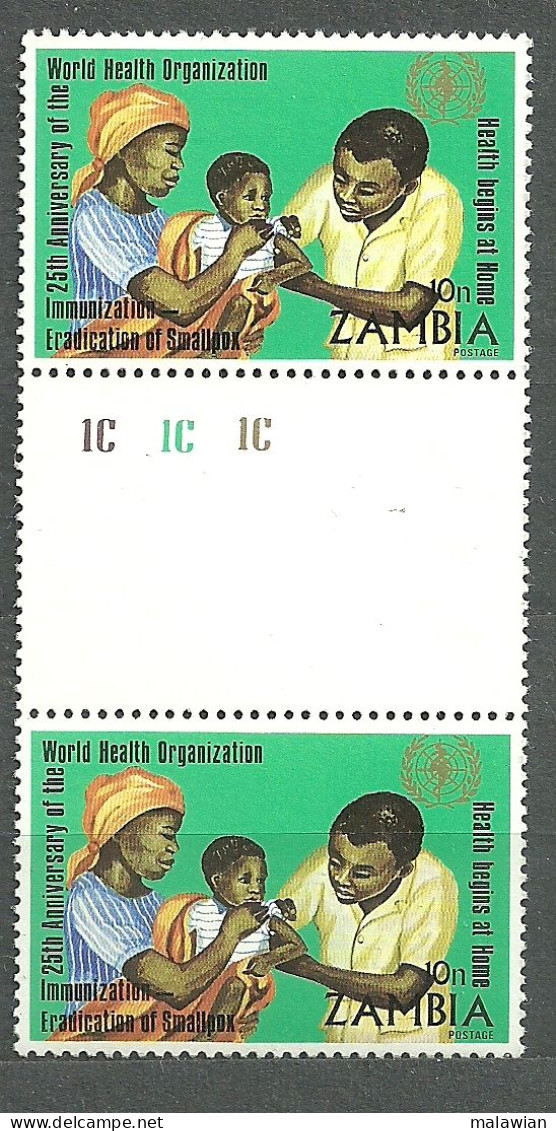 Zambia, 1973 (#113k), 25th Anniversary WHO Mother Child Nursing Nutrition Fruits Immonization Food Baby Medicine - WHO